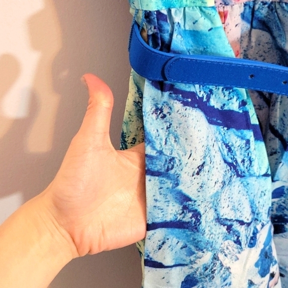 Modcloth "Whimsy without end" belted A-Line pocket dress in snow cat print - Picture 5 of 11